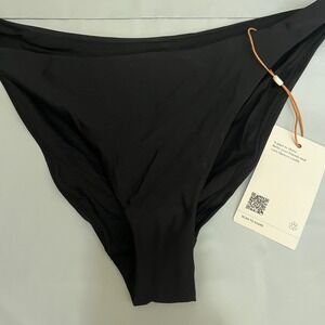 New Quince Italian Low Rise Bikini Bottom Black Small